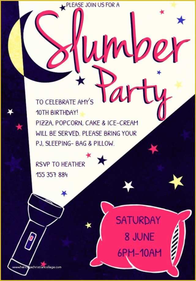 Free Printable Slumber Party Invitations Templates Of Customize A Free Printable Slumber Party Invitation