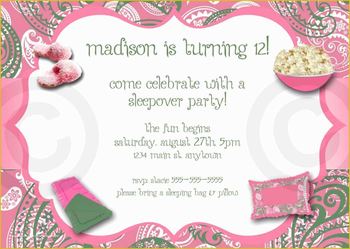 Free Printable Slumber Party Invitations Templates Of Free Printable Slumber Party Invitation Templates