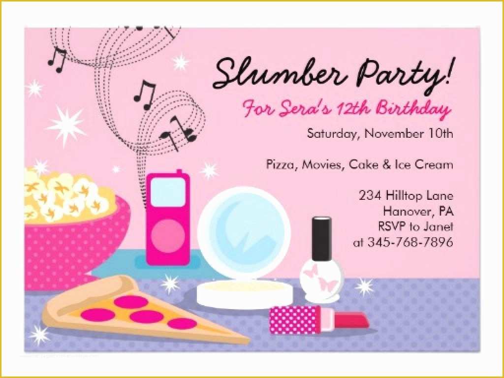 Free Printable Slumber Party Invitations Templates Of Free Sleepover Party Invitations Cobypic