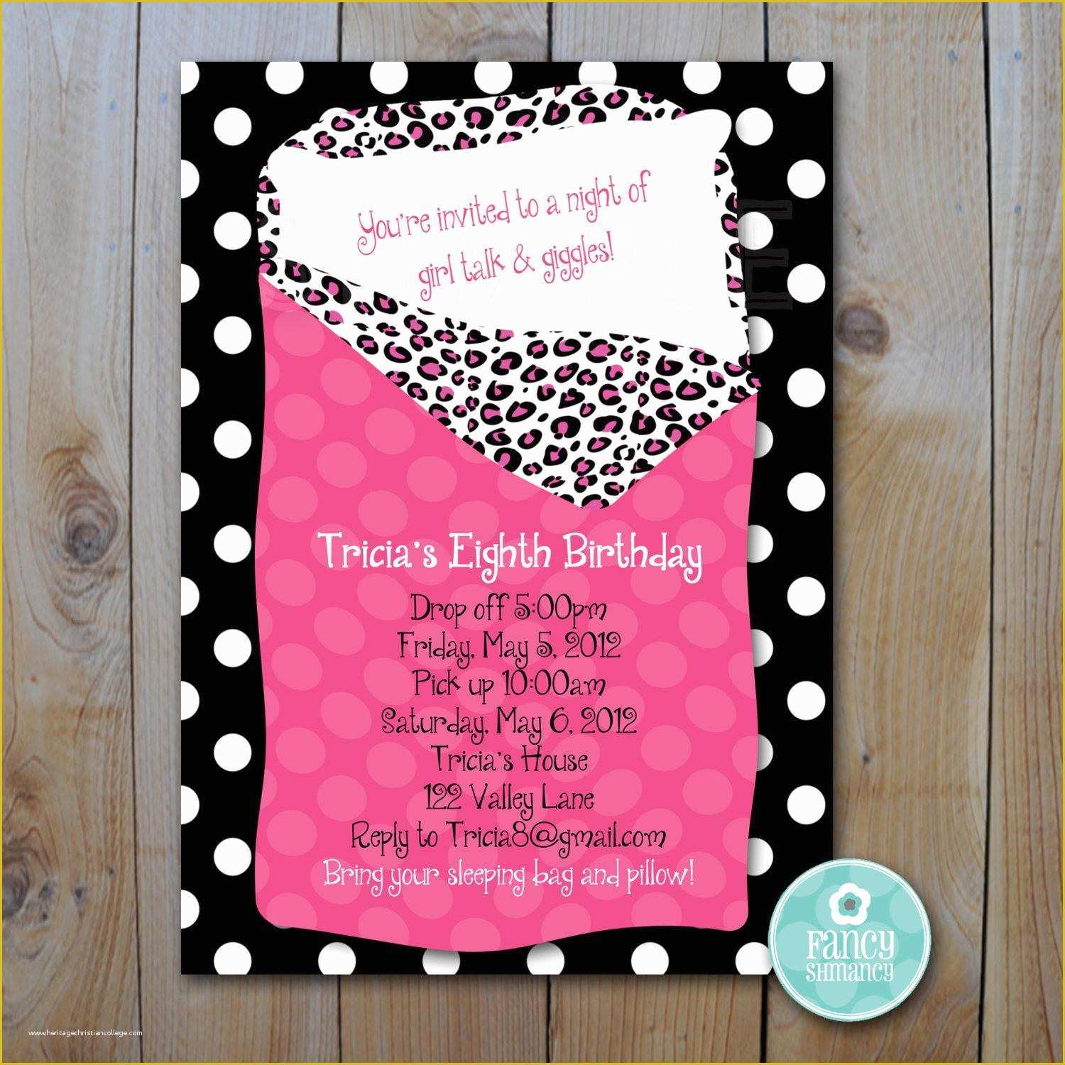 Free Printable Slumber Party Invitations Templates Of Slumber Party Invitations