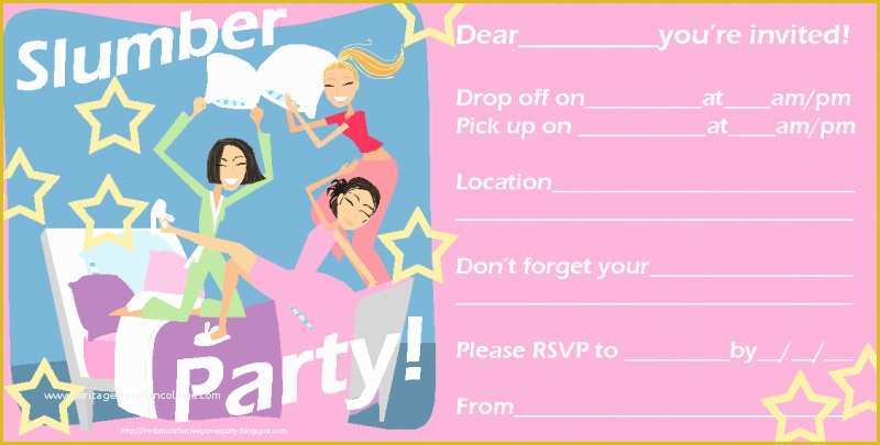 Free Printable Slumber Party Invitations Templates Of Tween Sleepover Invitation Free Printable