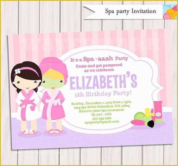 Free Printable Spa Party Invitations Templates Of 22 Beautiful Spa Party Invitations & Designs Psd Ai