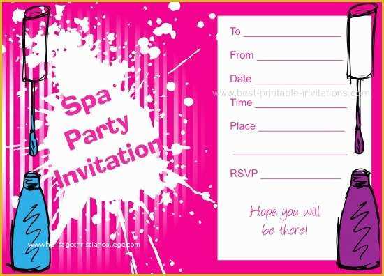 Free Printable Spa Party Invitations Templates Of Free Printable Spa Birthday Party Invitation