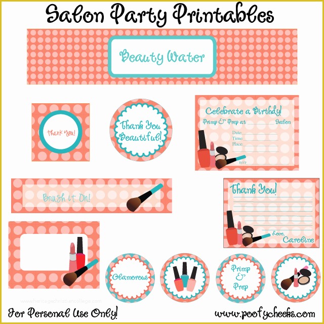 Free Printable Spa Party Invitations Templates Of Free Salon Birthday Party Printables From Poofy Cheeks