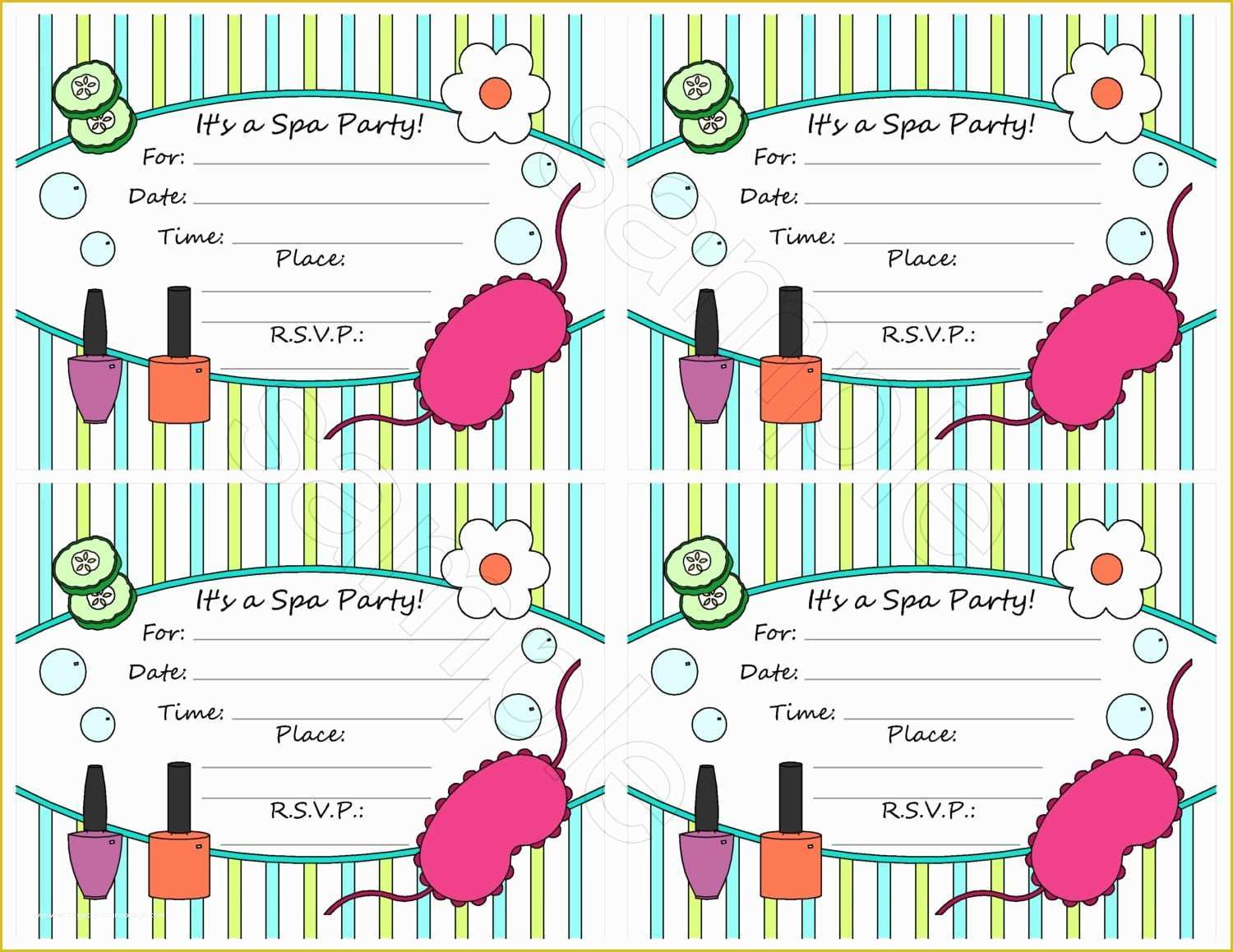Free Printable Spa Party Invitations Templates Of Free Spa Party Invitation Template