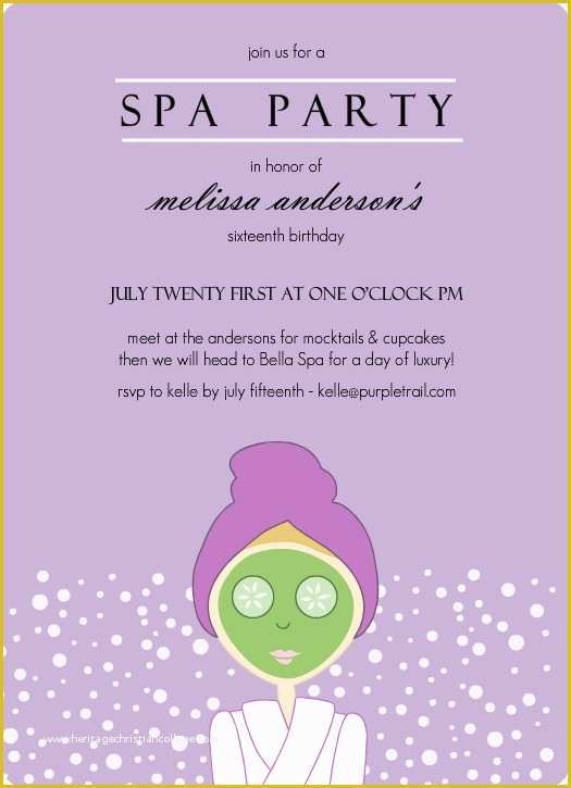 Free Printable Spa Party Invitations Templates Of Free Spa Party Invitation Template – orderecigsjuicefo