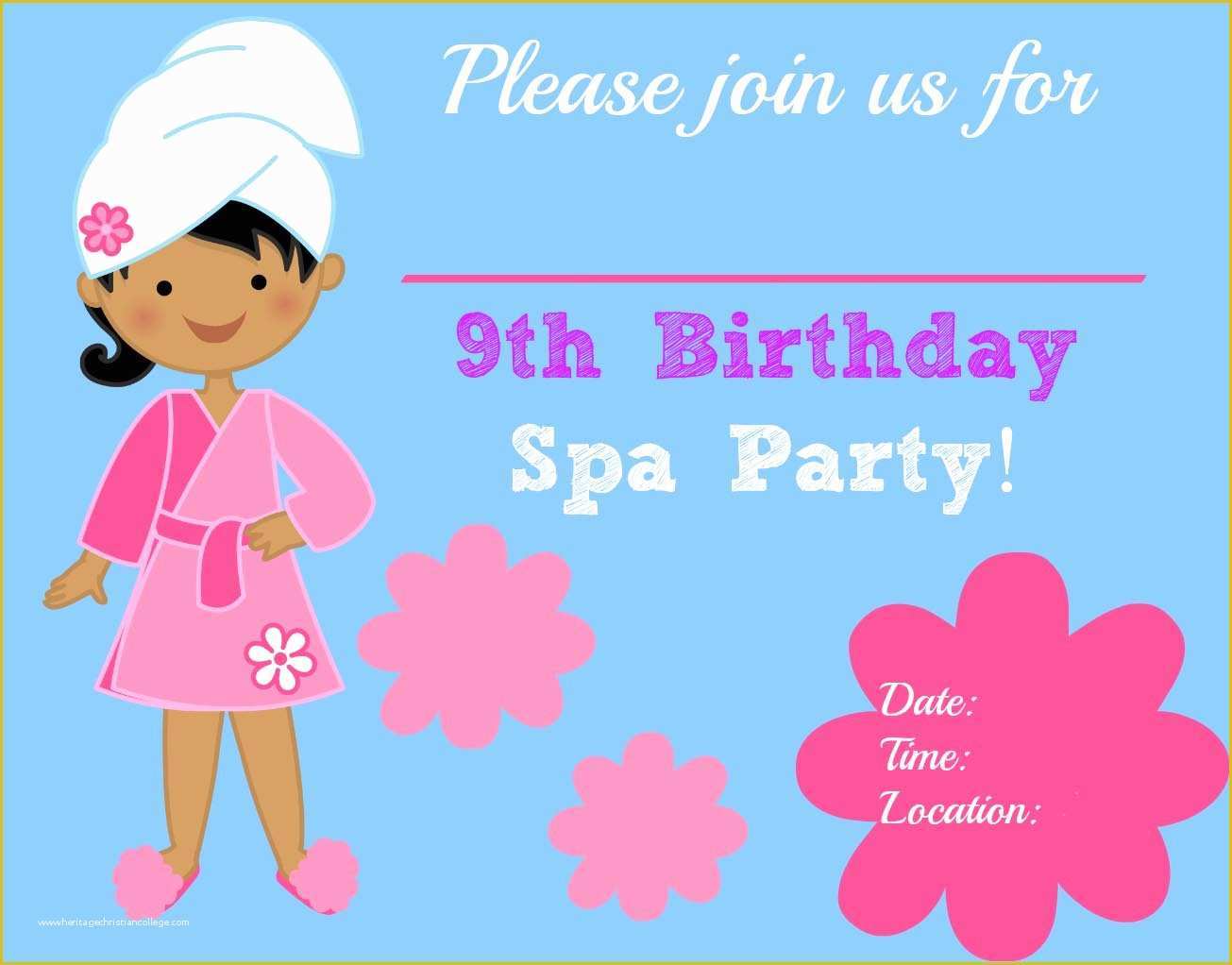 Free Printable Spa Party Invitations Templates Of Making Spa Party Invitations