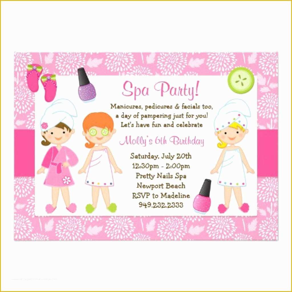 Free Printable Spa Party Invitations Templates Of Sleepover Spa Party Invitations Templates Free