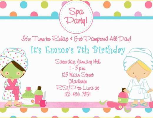 Free Printable Spa Party Invitations Templates Of Spa Birthday Party Invitations