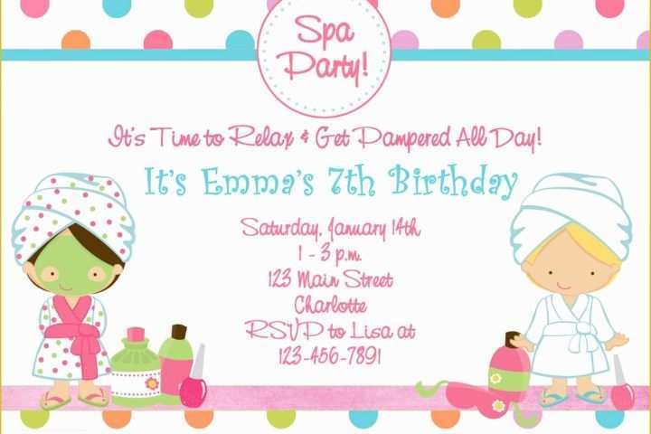 Free Printable Spa Party Invitations Templates Of Spa Birthday Party Invitations