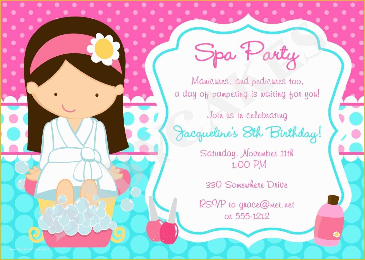 Free Printable Spa Party Invitations Templates Of Spa Party Invitation Diy Print Your Own Choose by Jcbabycakes