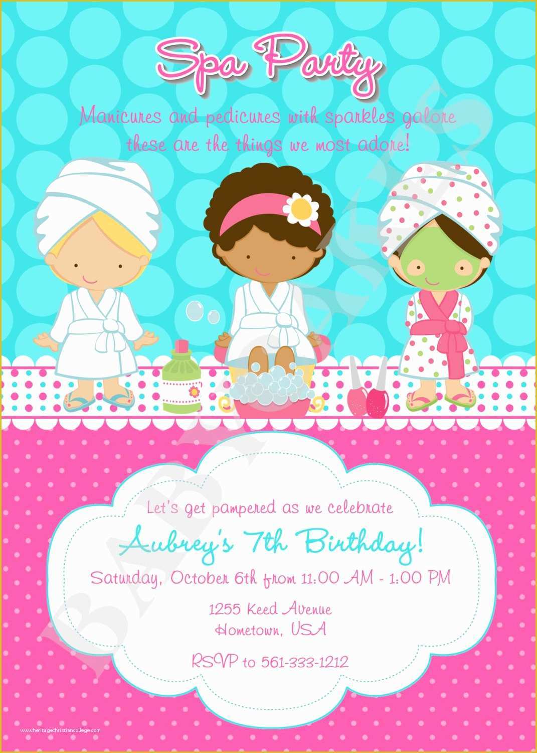 Free Printable Spa Party Invitations Templates Of Spa Party Invitation Diy Print Your Own Matching by