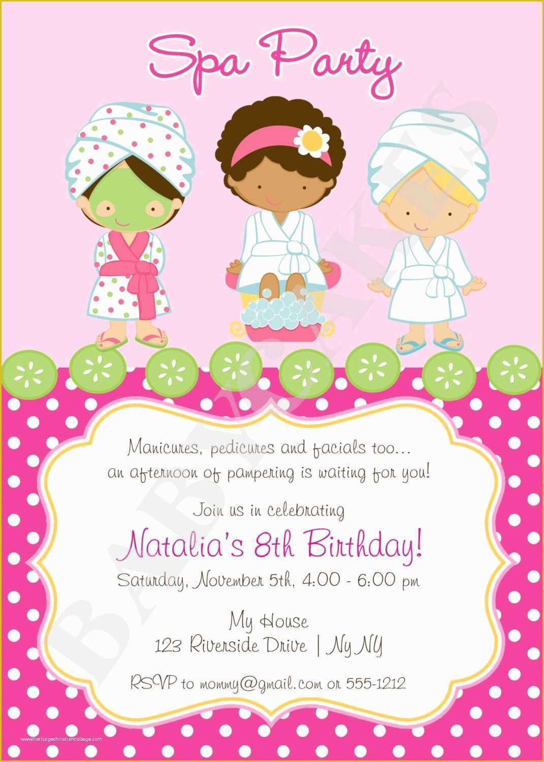 Free Printable Spa Party Invitations Templates Of Spa Party Invitation