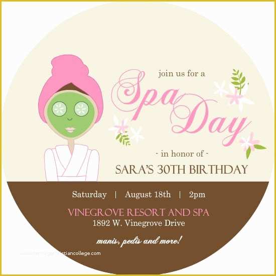 Free Printable Spa Party Invitations Templates Of Spa Party Invitation