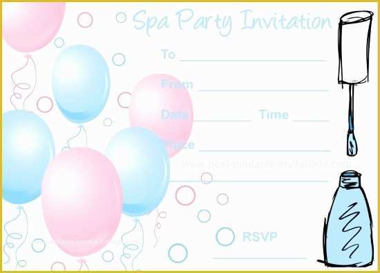 Free Printable Spa Party Invitations Templates Of Spa Party Invitations
