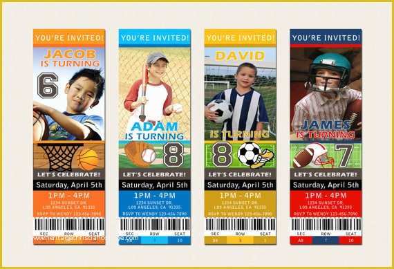 Free Printable Sports Birthday Invitation Templates Of 6 Best Of Sports Ticket Templates Free Printable