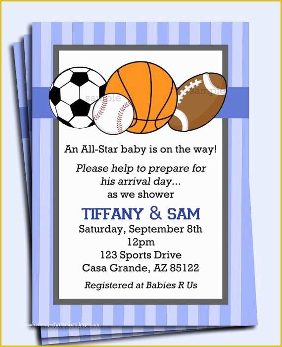 Free Printable Sports Birthday Invitation Templates Of All Star Sports Invitation Printable or Printed with Free