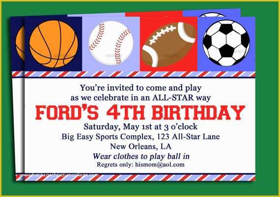 Free Printable Sports Birthday Invitation Templates Of Blank Free Printable Birthday Invitations for Boys