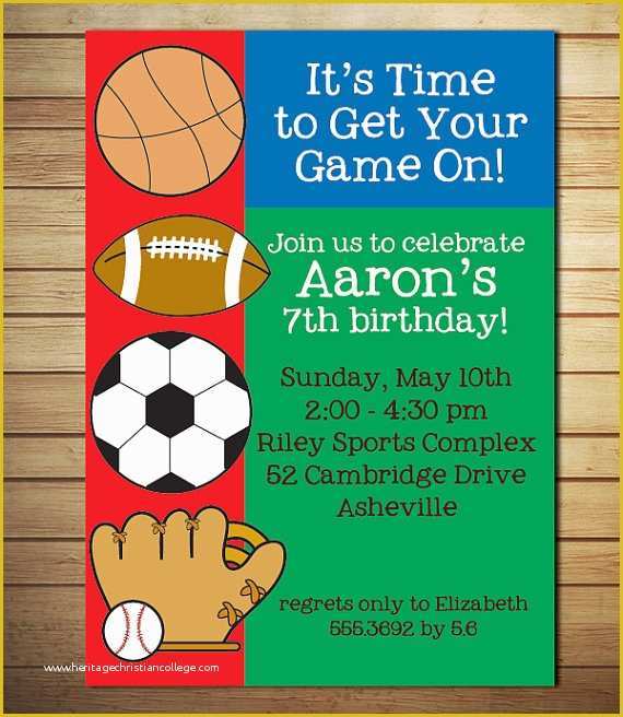 Free Printable Sports Birthday Invitation Templates Of Free Printable Sports Birthday Invitations