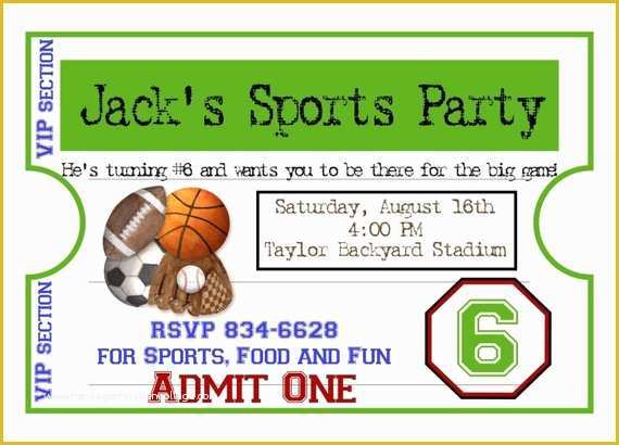 Free Printable Sports Birthday Invitation Templates Of Personalized Sports Invitations Football Basketball soccer