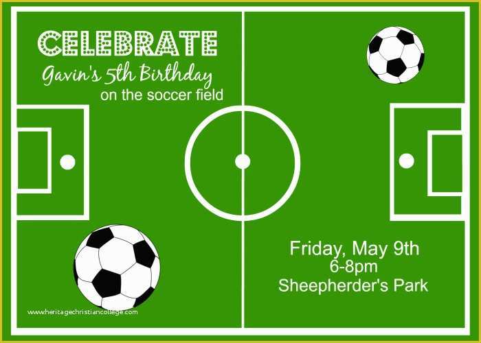 Free Printable Sports Birthday Invitation Templates Of soccer theme Party Ideas Around My Family Table