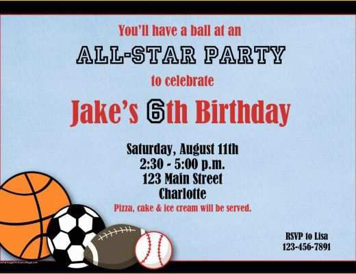 Free Printable Sports Birthday Invitation Templates Of Sport Birthday Invitations