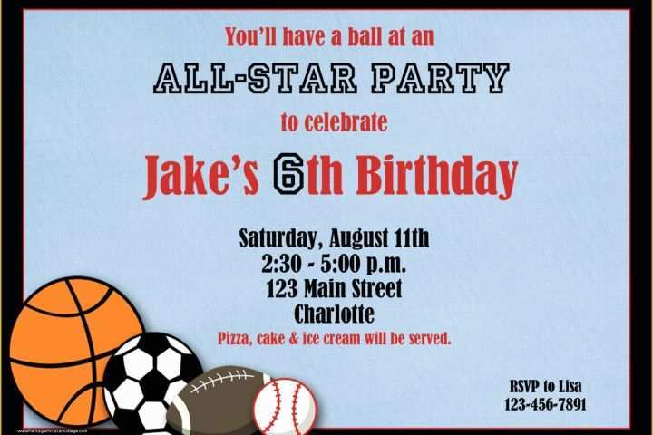 Free Printable Sports Birthday Invitation Templates Of Sport Birthday Invitations