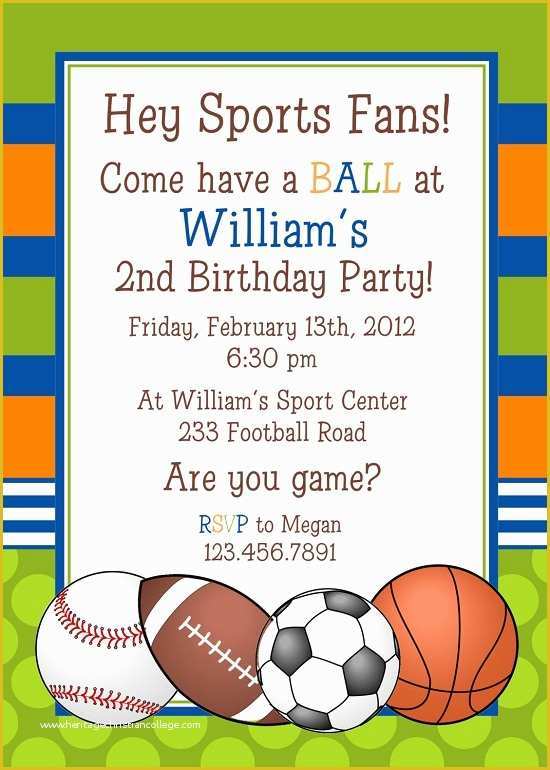 Free Printable Sports Birthday Invitation Templates Of Sports Birthday Invitations Ideas – Bagvania Free