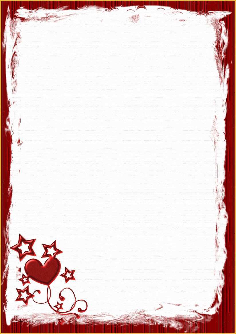 Free Printable Stationery Templates Of A4 Valentines Day Holiday Stationery Pg 1
