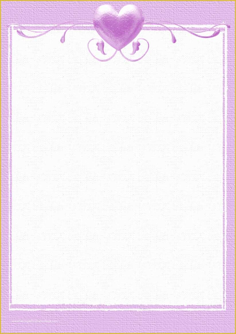 Free Printable Stationery Templates Of A4 Valentines Day Holiday Stationery Pg 1