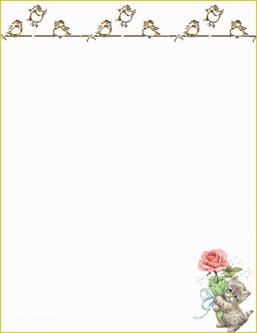Free Printable Stationery Templates Of Animals Free Stationery Template Downloads