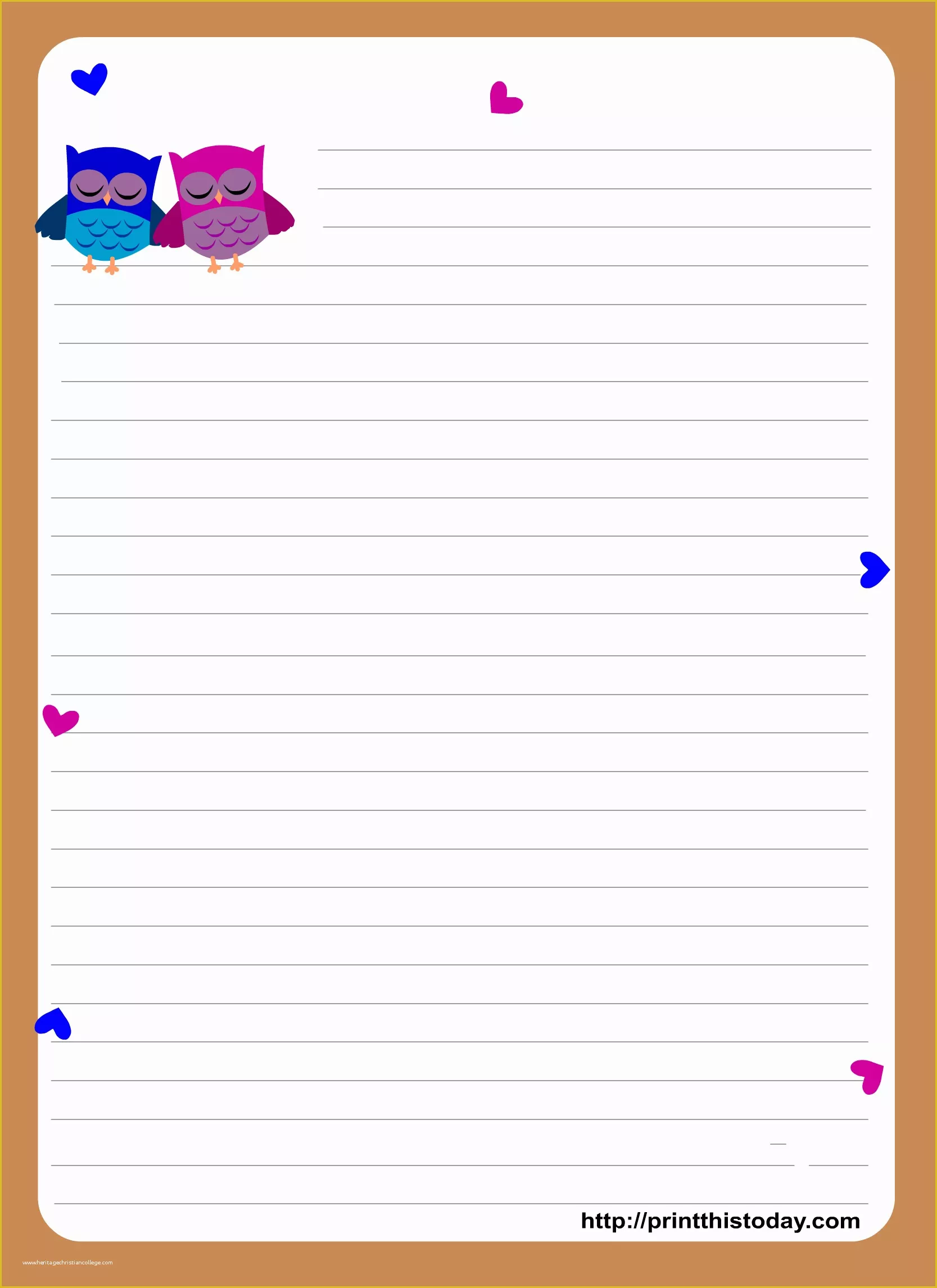 Free Printable Stationery Templates Of Owl Writing Paper