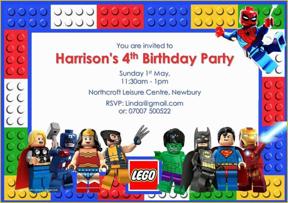 Free Printable Superhero Birthday Invitation Templates Of 10 Personalised Lego Superhero Birthday Party Invitations
