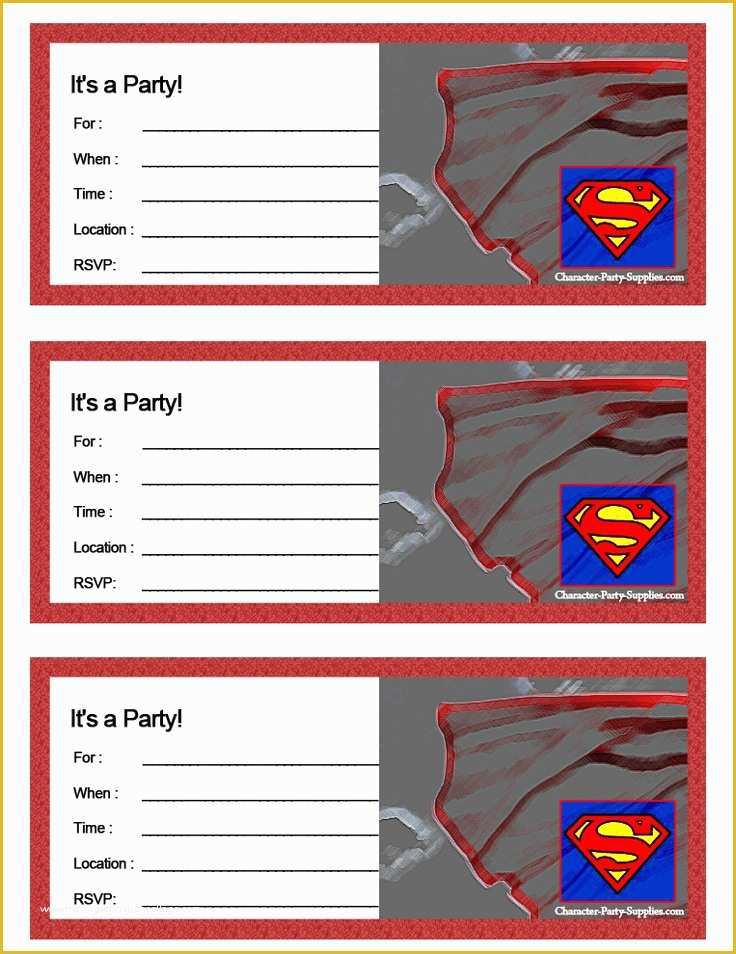 Free Printable Superhero Birthday Invitation Templates Of 119 Best Images About Superman On Pinterest