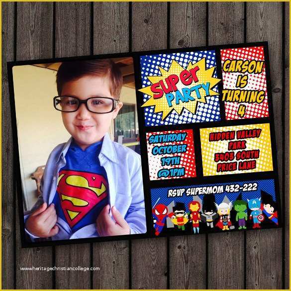 Free Printable Superhero Birthday Invitation Templates Of 30 Superhero Birthday Invitation Templates Psd Ai