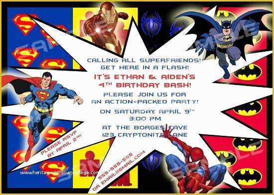 Free Printable Superhero Birthday Invitation Templates Of Download Free Printable Superhero Birthday Invitations