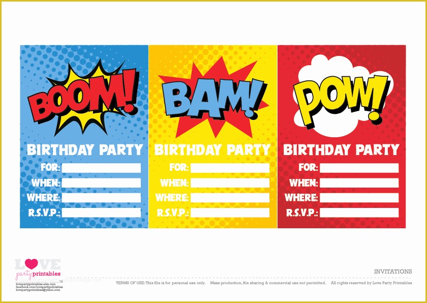 Free Printable Superhero Birthday Invitation Templates Of Free Superhero Party Printables