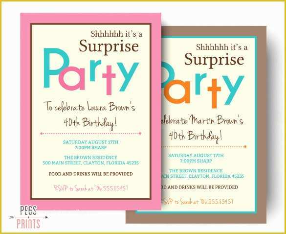 Free Printable Surprise Birthday Invitations Template Of 26 Surprise Birthday Invitation Templates – Free Sample