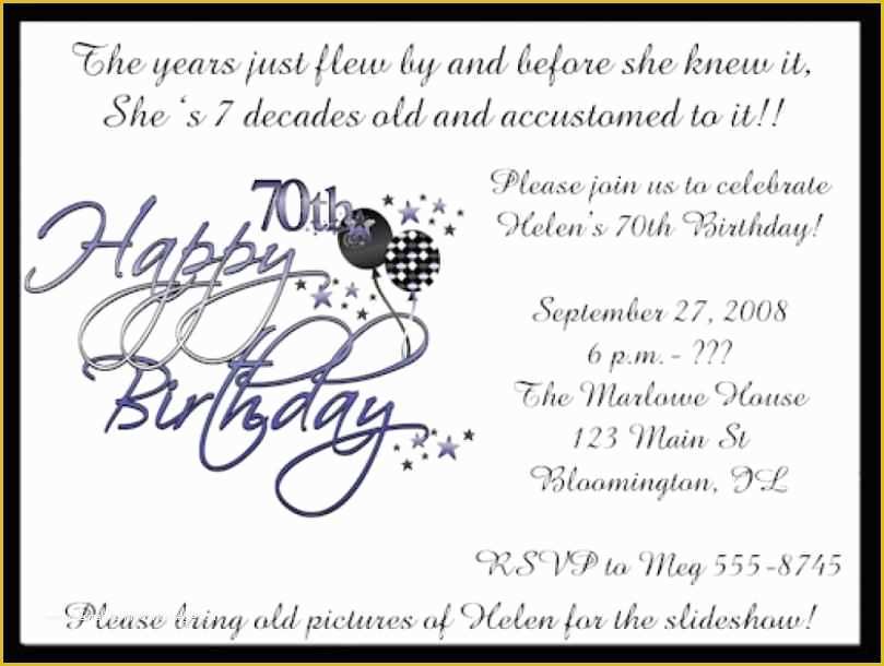 Free Printable Surprise Birthday Invitations Template Of Free Printable 70th Birthday Invitations Template