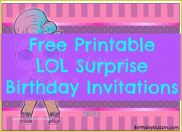 Free Printable Surprise Birthday Invitations Template Of Free Printable Lol Surprise Birthday Party Invitations