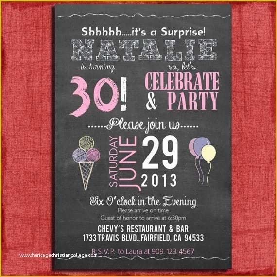 Free Printable Surprise Birthday Invitations Template Of Free Printable Surprise 30th Birthday Invitation