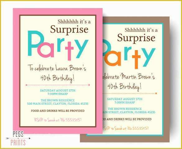 Free Printable Surprise Party Invitation Templates Of 26 Surprise Birthday Invitation Templates – Free Sample