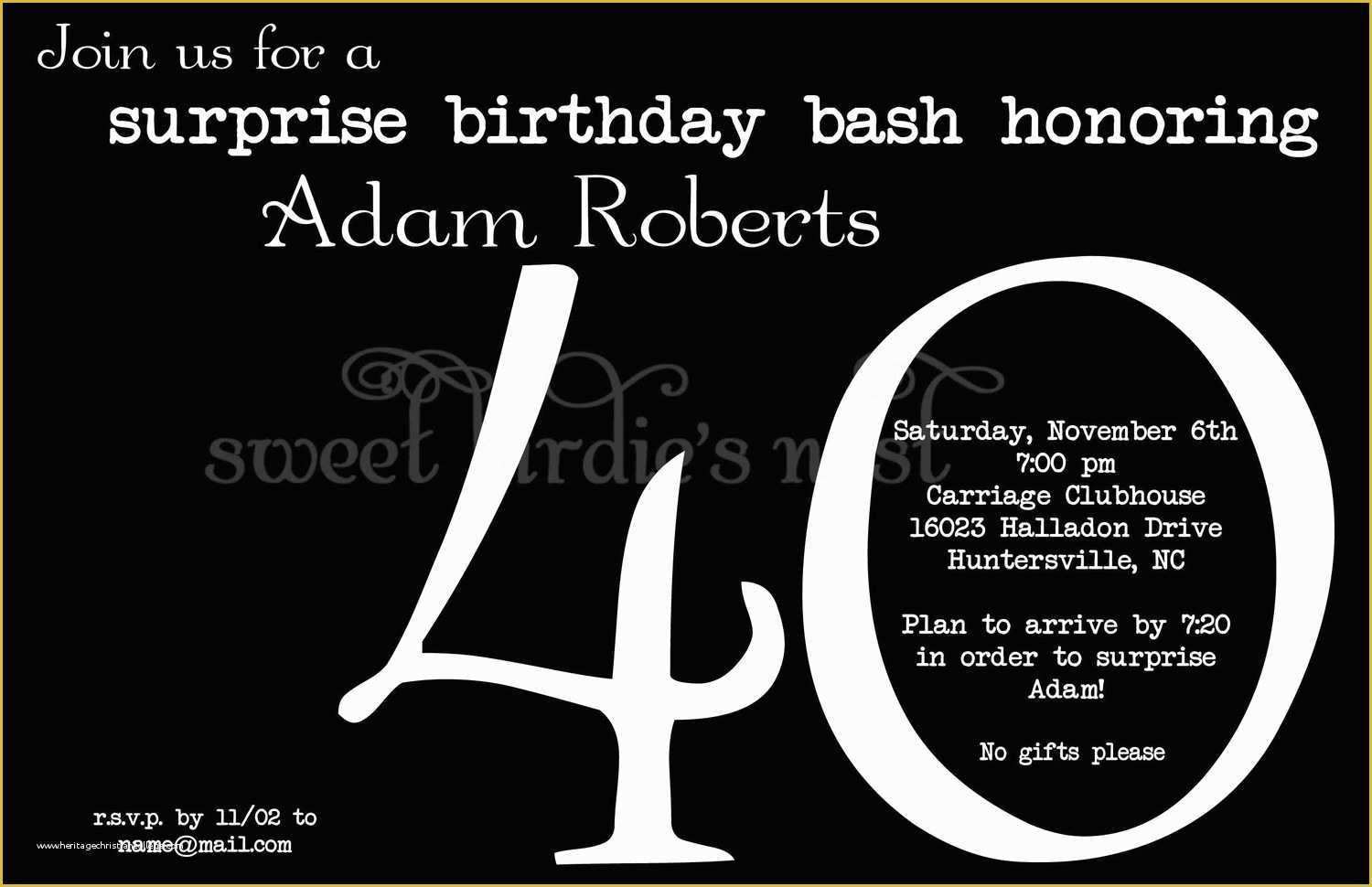 Free Printable Surprise Party Invitation Templates Of 40th Surprise Birthday Party Invitations – Free Printable