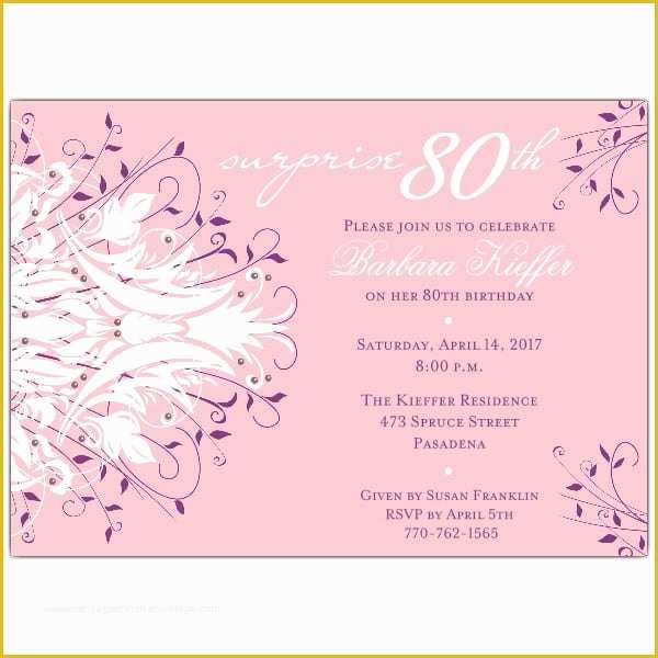 Free Printable Surprise Party Invitation Templates Of Free Printable Invitation for 80th Surprise Birthday Party