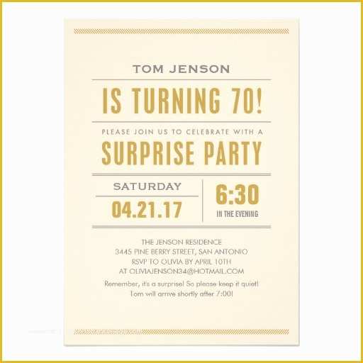 Free Printable Surprise Party Invitation Templates Of Free Surprise 70th Birthday Party Invitations Printable