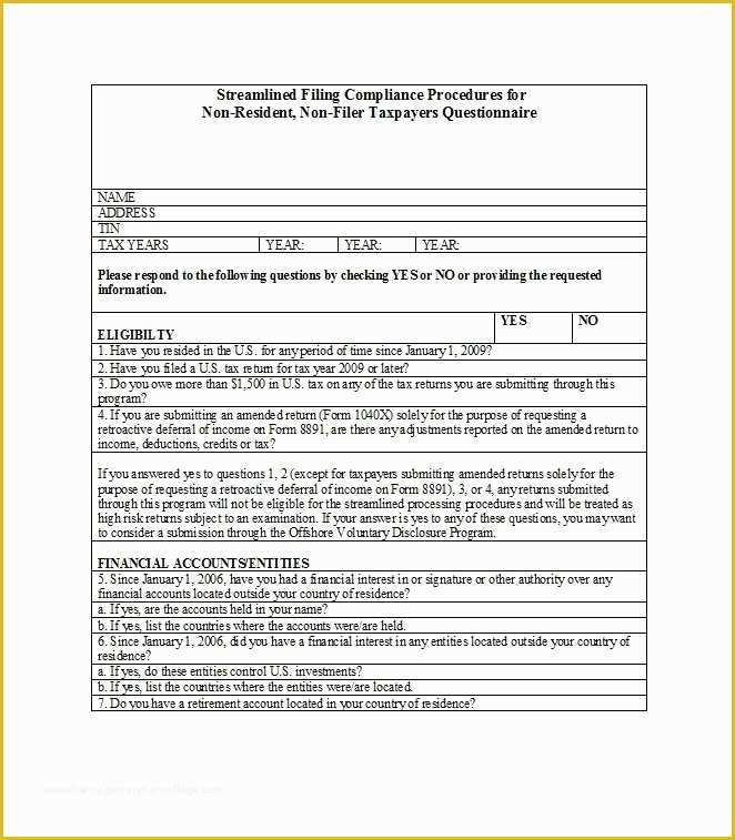 Free Printable Survey Template Of 33 Free Questionnaire Templates Word Free Template