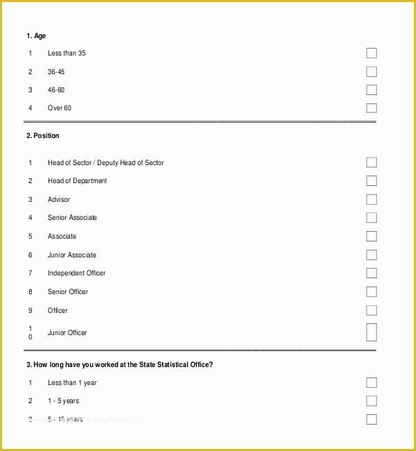 Free Printable Survey Template Of Free Survey Template – 14 Free Word Excel Pdf Documents