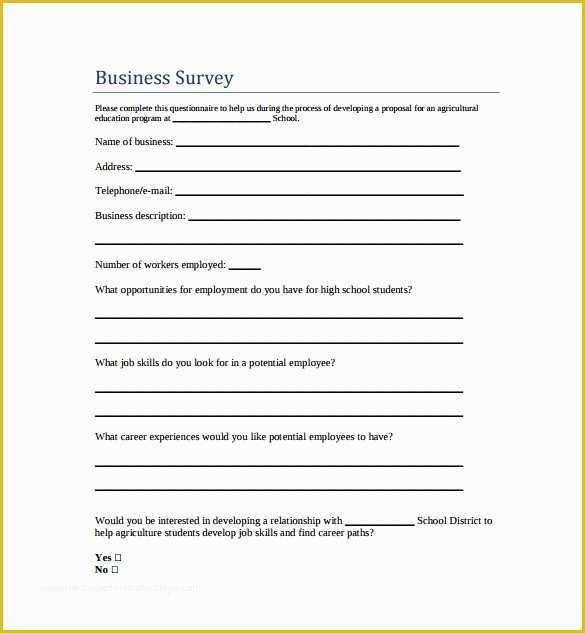 Free Printable Survey Template Of Free Survey Template 9 Download Free Documents In Word Pdf