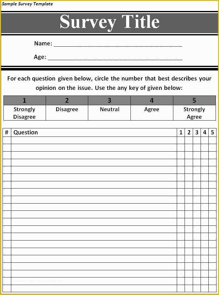 Free Printable Survey Template Of Sample Survey Template Best Word Templates