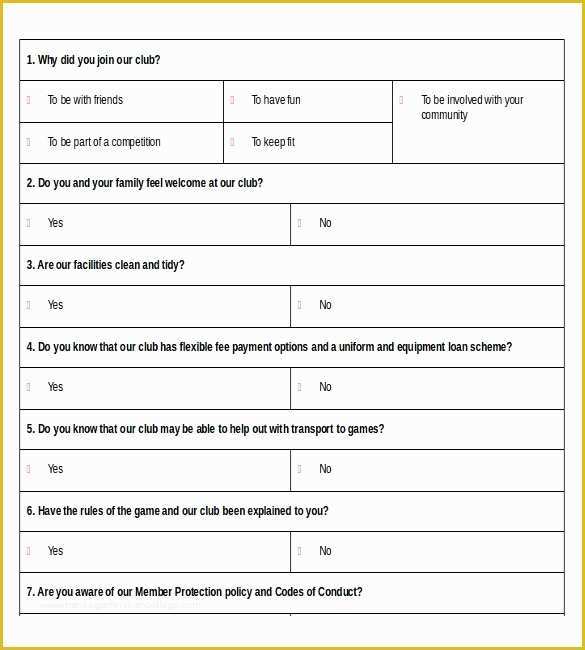 Free Printable Survey Template Of Survey Template – 33 Free Word Excel Pdf Documents